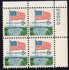 Scott #1338 Flag Over White House Plate Block of 4 Stamps - MNH
