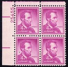 Scott #1036a Abraham Lincoln Plate Block of 4 Stamps - MNH