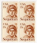 Scott #1859 Sequoyah Block of 4 Stamps - MNH