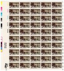 Scott #1702 Christmas Winter Pastime Sheet of 50 Stamps - MNH EFO Double Black