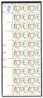 Scott #1951A Love Flowers Plate Block of 20 Stamps - MNH in mount