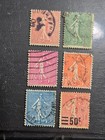 Stamp France "Sower" 1923-26 A20 #138,139,151,153,154 & 230 used