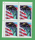 Scott #3965 Statue of Liberty & Flag Block of 4 Stamps - MNH UL Corner