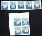 Scott #5748a-5750a Sailboats Postcard Plate Block of 4 Stamps & PNC5 - MNH