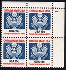 Scott #O129 Official Mail Plate Block of 4 Stamps - MNH P#1