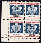 Scott #O130 Official Mail Plate Block of 4 Stamps - MNH P#3