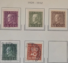 Stamp Sweden 1929-30 #183-184 MH, #181, 186-187 used