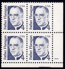 Scott #2171 Father Flannigan Plate Block of 4 Stamps - MNH P#1