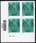 Scott #3471A Eagle Art Deco Plate Block of 4 Stamps - MNH