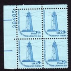Scott #1605 Sandy Hook Lighthouse Plate Block of 4 Stamps - MNH P#38485 UL