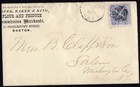 Scott #114 Locomotive on Cover Sideways