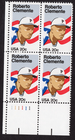 Scott #2097 Roberto Clemente (Pittsburgh) 20¢ Plate Block of 4 Stamps - MNH