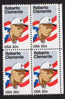Scott #2097 Roberto Clemente (Pittsburgh) 20¢ Block of 4 Stamps - MNH