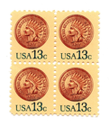 Scott #1734 Indian Head Penny Block of 4 Stamps - MNH