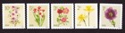 USPS Flowers (5) Single Stamps - MNH In stock Ships today (5897-5901)