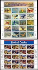 Scott #3142-3146a Classic Aircraft Football Coaches Sheet of 20 Stamps - MNH
