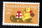 Scott #1940 Teddy Bear on Sleigh Single Stamp - MNH