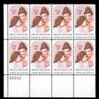 Scott #1824 Helen Keller Sullivan Braille Plate Block of 8 Stamps - MNH P#39352