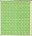 Scott #669 Benjamin Franklin Nebraska Overprint Sheet of 100 Stamps - MNH APEX