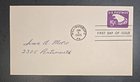 Bright Purple Eagle Stamped Envelope FDC, Scott # U550, 5 Cent, 1965