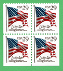 Scott #2593B Pledge Allegiance Booklet Pane of 4 Stamps - MNH Low Gloss Bottom