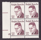 Scott #1860 Ralph Bunche Plate Block of 4 Stamps - MNH P#6 LL