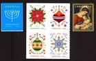 Scott #5940-5945 (5944a) Madonna Ornaments Hanukkah Single Stamps - MNH