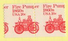 Scott #1908 Fire Pumper Coil Pair of Stamps - MNH MisPerf EFO
