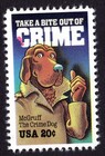 Scott #2102 McGruff CrimeDog "Take a Bite Out of Crime" Single Stamp - MNH