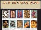 Scott #3873 American Indian Art Block (Sheet) of 10 Stamps w/Title MNH Separated