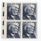 Scott #1280 Frank Lloyd Wright Block of 4 Stamps - MNH w/EE Selvage