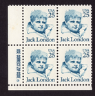 Scott #2182 Jack London Zip Block Of 4 Stamps - MNH
