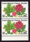 Scott #2014 Peace Garden Roses Pair of Stamps - MNH