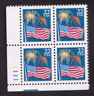 Scott #2276 Flag & Fireworks Plate Block of 4 Stamps - MNH P#1111 LL