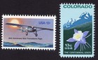 Scott #1710-1711 Lindbergh Flight Colorado Columbine Single Stamp - MNH