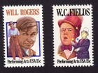 Scott #1801 & 1803 Will Rogers W. C. Fields Single Stamp - MNH