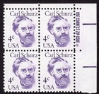 Scott #1847 Carl Schurz Zip Block Of 4 Stamps - MNH