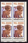Scott #1801 Will Rogers Block of 4 Stamps - MNH Corner