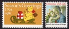 Scott #1939-1940 1981 Madonna Teddy Bear on Sleigh Single Stamp - MNH