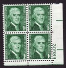 Scott #1278 Thomas Jefferson Plate Block of 4 Stamps - MNH P#30989 LR