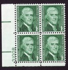 Scott #1278 Thomas Jefferson Plate Block of 4 Stamps - MNH P#31008 LL
