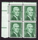 Scott #1278 Thomas Jefferson Plate Block of 4 Stamps - MNH P#31006 UR