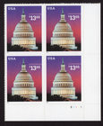 Scott #3648 $13.65 Capitol Dome at Dusk Plate Block of 4 Stamps - MNH LR