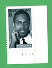 Scott #3273 Malcolm X Black Heritage Plate # Single Stamp - MNH XF #1