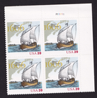Scott #4073 Samuel de Champlain (French Explorer) Plate Block of 4 Stamps MNH UR