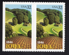 Scott #3089a 32¢ Iowa (Hawkeyes) Booklet Pair of Stamps - MNH
