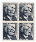 Scott #1280 Frank Lloyd Wright Block of 4 Stamps - MNH