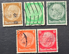 Stamp Germany 1933 Pres von Hindenburg #392, 401, 403, 404, 406 used