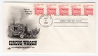 Scott #2452 Circus Wagon (08/31/1990) Artcraft Coil of 5 FDC Syracuse NY