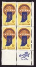 Scott #1308 Indiana Zip Block of 4 Stamps - MNH